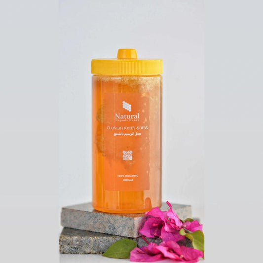 Clover Honey with Honeycomb - 800g - Natural Organic Honey