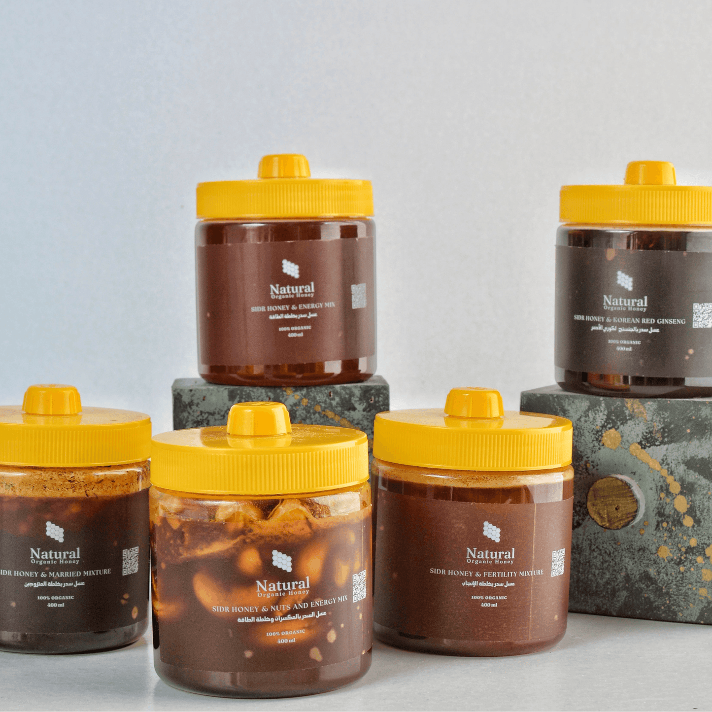 Love & Vitality Package 5×400g - Natural Organic Honey
